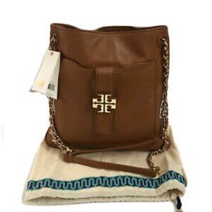 Tory Burch  Handbag Crossbody  camel Leather  Purse Shoulderbag Swing back Tote